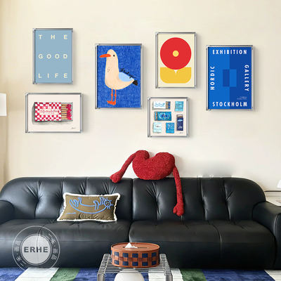 The first encounter with the medieval Bauhaus living room decorative paintings, simple, abstract, niche wall hangings, and high-end bedroom, entrance, and dining room paintings