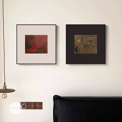 Abstract and simple bedroom wall paintings in a nostalgic and medieval style, wabi-sabi style high-end decorative paintings, and minimalist art living room paintings