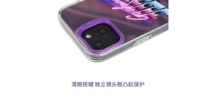 Go Ahead Jump FUN 80s RETRO Original Laser Gradient Transparent Clear Mal Niche Double Layer 3D 12 15, 14, 13 iPhone Case
