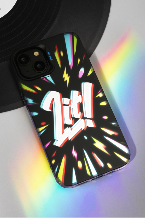 LIT! FUN Original Matte Mal Laser Gradient Niche Double Layer 3D Ins 12 15, 14, 13 iPhone Case