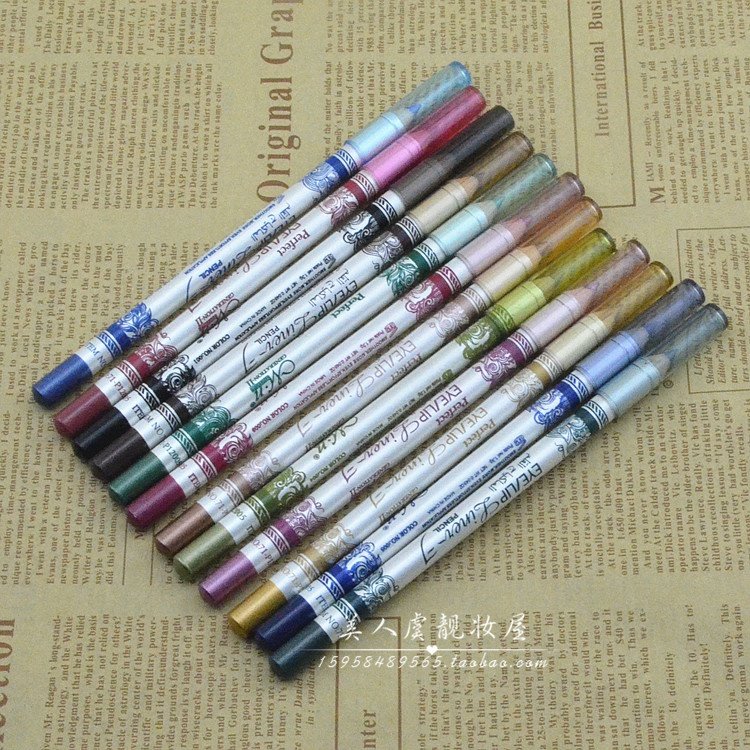 Cos trang điểm cô gái trang điểm Harajuku 12 màu nhiều màu kẻ mắt kẻ mắt bút chì kẻ mắt bút chì kẻ môi không thấm nước chống nhòe bút kẻ mắt 2 đầu