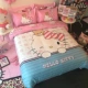 Bông Hello Kitty gia đình kt bốn chải Holle bông chăn chào con mèo cô gái cô gái Sheets - Bộ đồ giường bốn mảnh