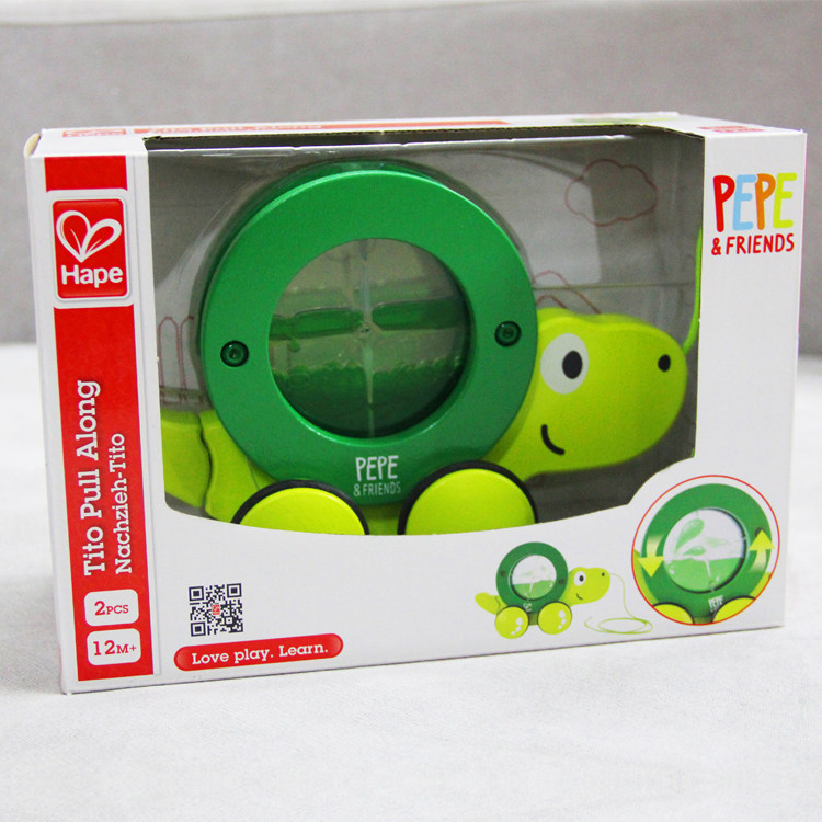 German hape drag turtle tito baby toddler pull rope educational creative children's environmental protection toys