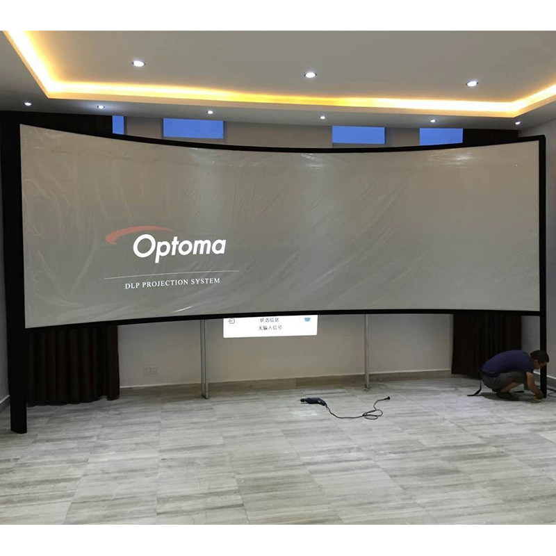 Projection fusion arched metal hard curtain engineering ultra-wide metal frame curtain high gain anti-light hard screen