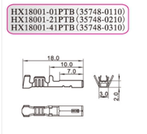 Red Star plug-in HX18001-21PTB connected terminal reed 35748-0210 2500 discs