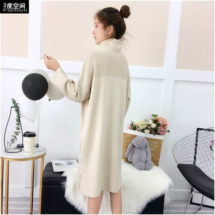Siêu lửa lưới đỏ chất lượng cao áo len dài của phụ nữ áo len lỏng phiên bản lớn của áo sơ mi màu rắn hoang dã áo gile len nữ