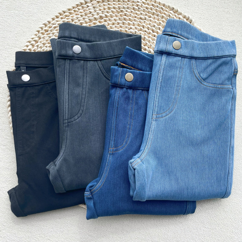 2022 new C family regular style spring and summer tight bottoming elastic waist knitted denim soft elastic tight skinny pants for women