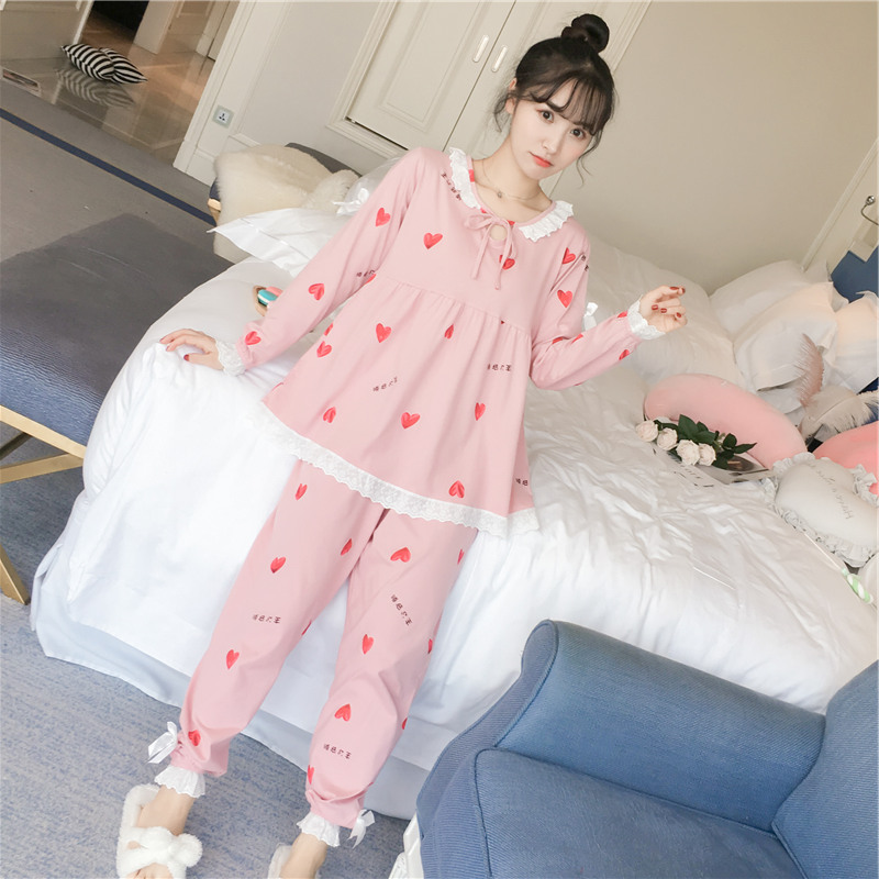 Pregnant women's pajamas women's spring and autumn private room sweet cotton long-sleeved cotton 2022 new net red popular home clothes suit