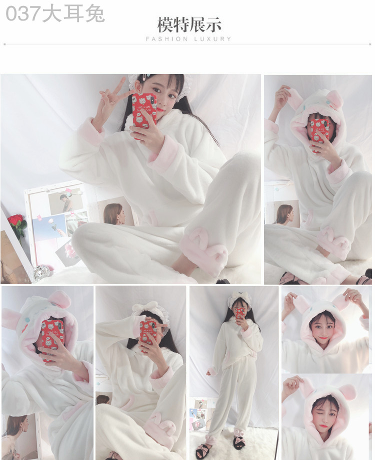 Bộ đồ ngủ nữ mùa đông san hô nhung dày ấm áp Học sinh Hàn Quốc flannel mùa thu và mùa đông có thể mặc bên ngoài quần áo phù hợp đồ bộ mặc nhà cao cấp