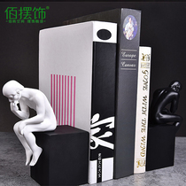 Simple modern creative bookend book set by study decoration home soft decoration bookcase thinking character decoration