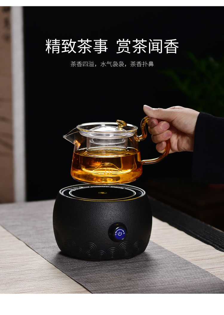 Trà tạo tác Trà ấm trà hoa chịu nhiệt Bình thủy tinh chịu nhiệt Máy pha trà Kung Fu đặt bếp gốm điện am tra