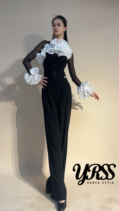 Yrss Dancewear New Competition-Level Tuxedo-Style V-Waist Pants Modern Dance Latin Dance Pants Wide-Leg Designer Style Yrss Dancewear New Competition-Level Tuxedo-Style V-Waist Pants Modern Dance Latin Dance Pants Wide-Leg Designer Style