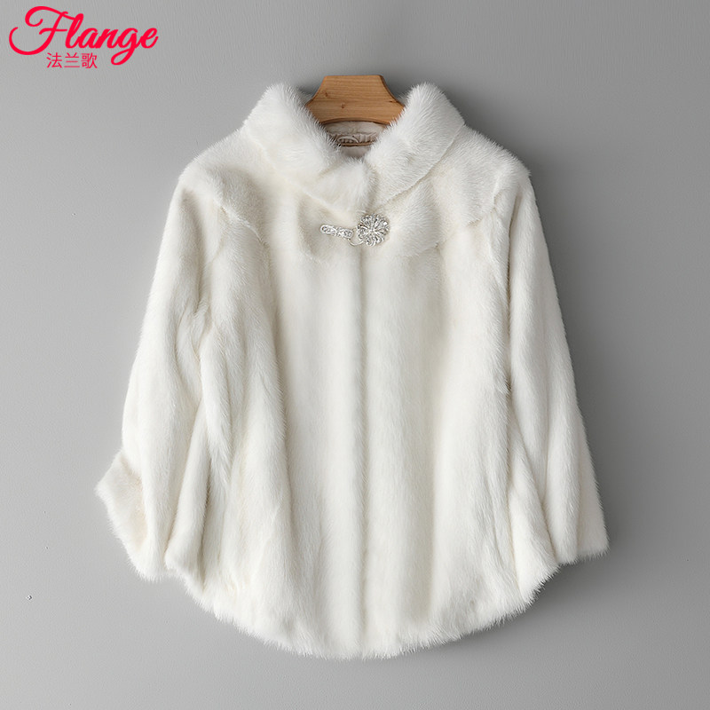 2021 upright collar female mink ferrets Winter Henning new imported ferret fur coat with short mink fur coat