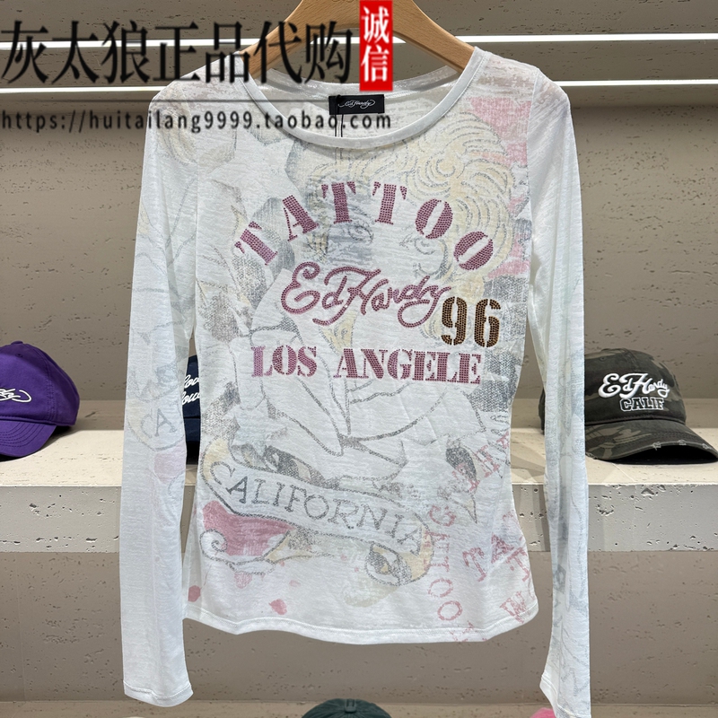 Ed Hardy Ed Hardy Genuine Fashion Brand 26Th Autumn Collection Women's Long-Sleeved T-Shirt E1Scw302 2280 Ed Hardy Ed Hardy Genuine Fashion Brand 26Th Autumn Collection Women's Long-Sleeved T-Shirt E1Scw302 2280