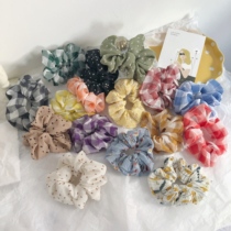 South Korea East Gate ins Net red with large intestine Hairband retro check hair rope headdress fabric leather band tie tie tie