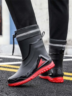 New four-season high-end short-tube waterproof cuff rain boots