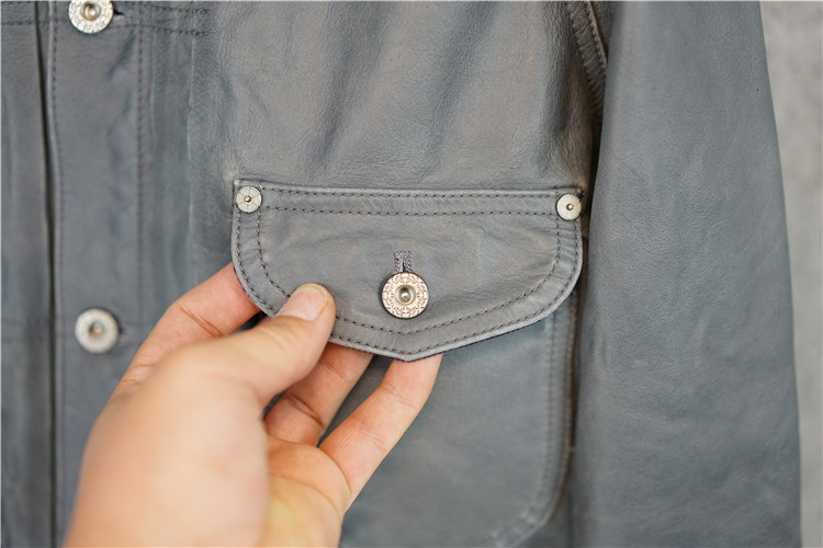 Xám xanh 1930S da denim retro không da ngựa da nam 506 phái sinh denim mỏng áo gió nam