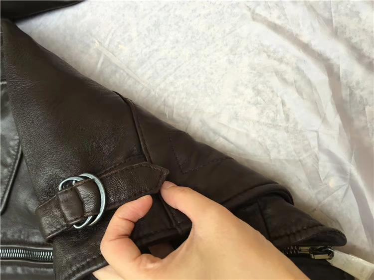 Mùa thu và mùa đông mới ve áo Slim retro thăng trầm lớp da cừu cũ áo khoác nam áo khoác ưu đãi đặc biệt - Quần áo lông thú áo khoác jean nam