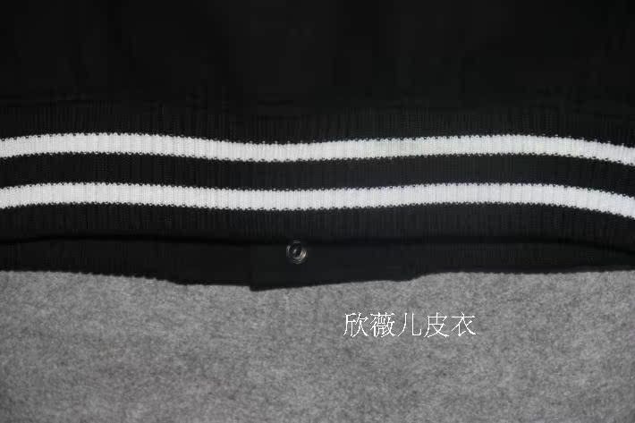 Chỉ có 20 miếng! New Slim Thời trang Hàn Quốc lớp trên cùng da tay áo len bóng chày áo khoác đồng phục nam ngắn phần đặc biệt áo bomber