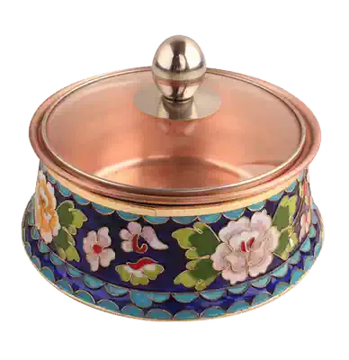 Cloisonne small hot pot special pot single copper hot pot induction cooker hot pot small copper pot household small stove old Beijing