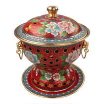 Cloisonne copper hot pot small hot pot household hot pot alcohol special pot copper pot copper stove small stove one pot