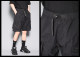 Specially recommended summer dark loose overalls shorts men's national fashion brand ins casual five-point pants black mid-length pants