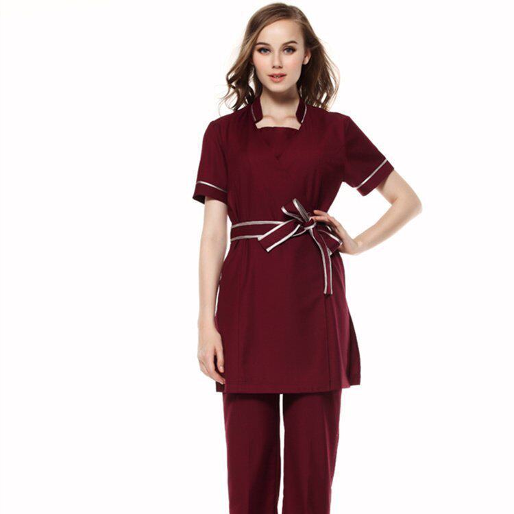 Hot Pins Beauty Salon Beauty Dresser Workwear Suit Thai Style Beauty Wear Short Sleeve Spa Massage Parlour Technician Conserved Woman