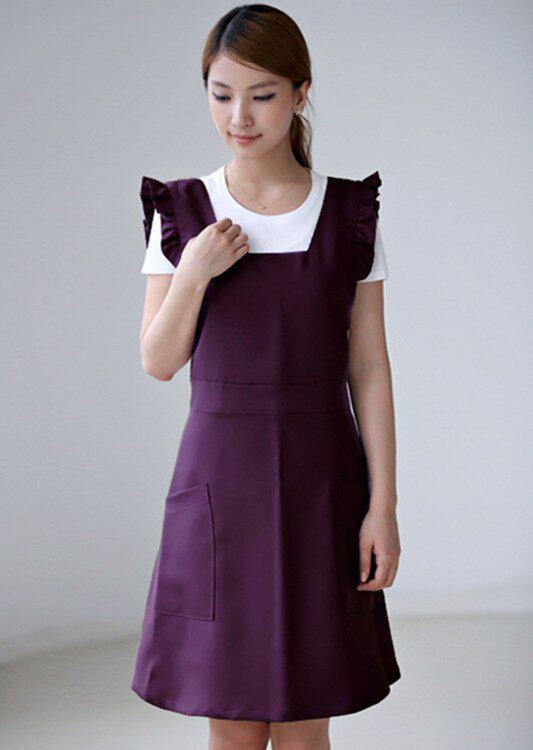 New Korean version Shoulder Strap Style Sleeveless Home Apron Pure Color Minimalist Fashion Beauty Beauty Chia Apron Accessories Shop Apron-Taobao