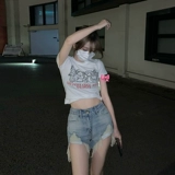 Цветная приталенная джинсовая юбка, шорты, сексуальные штаны, большой размер, А-силуэт