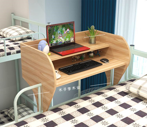 Ký túc xá tạo tác đơn giản treo trên giường tầng máy tính xách tay bàn học đại học với bàn học lười biếng - Bàn bàn gỗ xếp