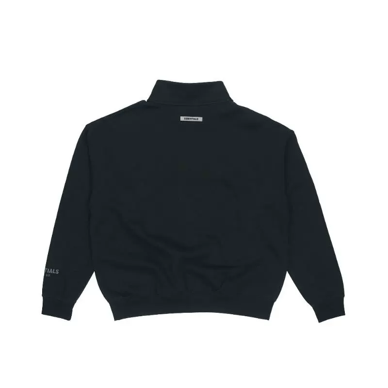 Ess FW20 Black half-zip pullover casual top for men and women, same size, plus extra size