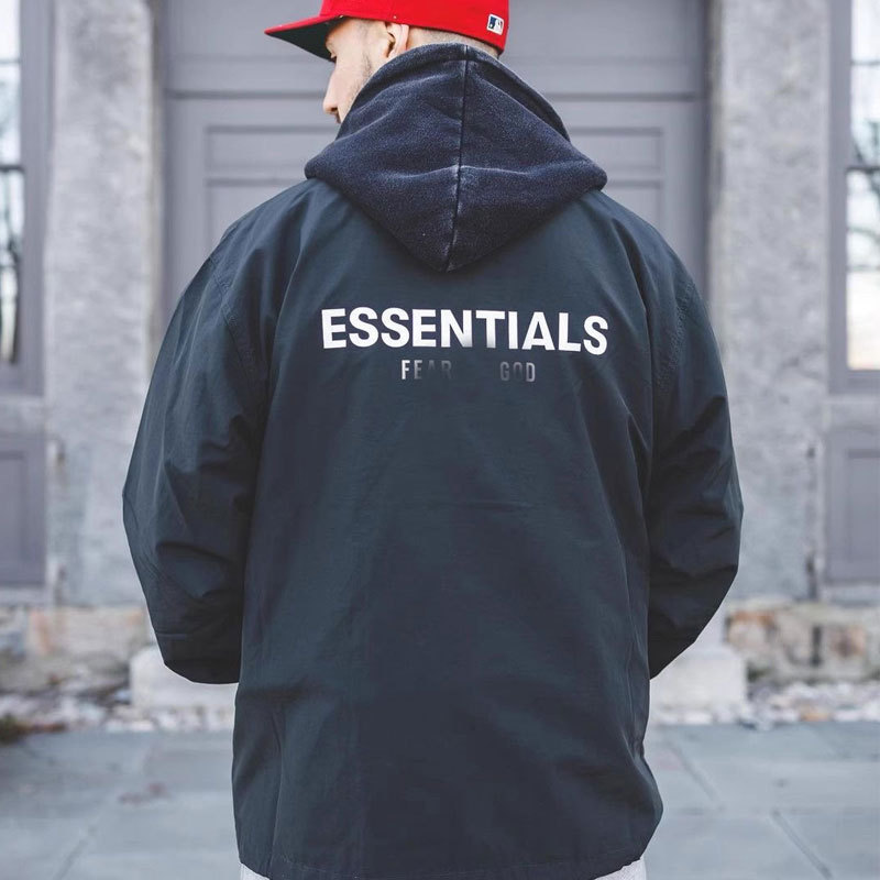 Essentials Season 7 Nylon Reflective Coach Jacket Couple Oversized Unisex Extra Large Size