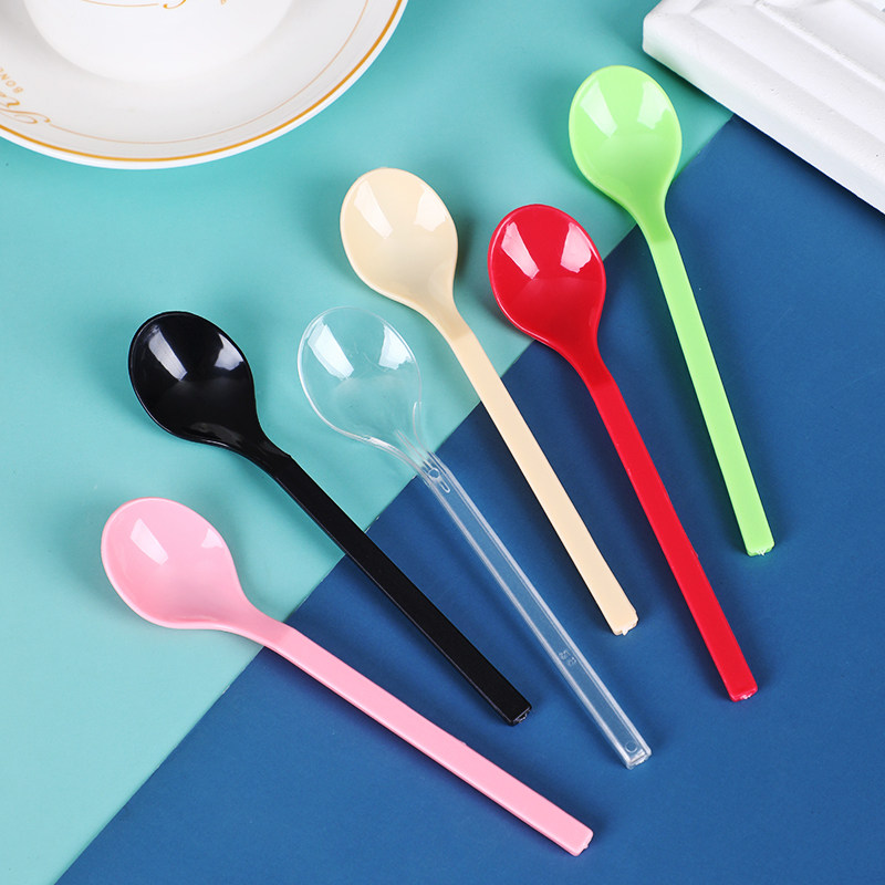13 5 cm Disposable Spoon Sacredness Spoon Cake Pudding Ice Cream Milkshake Stir Spoon Commercial Standalone