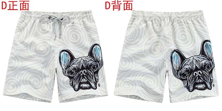 Cặp đôi kỳ nghỉ bên bờ biển lỏng lẻo boyshort nam in 3D đầu chó suối nước nóng tắm quần short phụ nữ lợn địa phương - Quần bãi biển 	quần đi biển tre em	