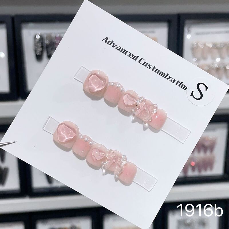 Children's Nail Stickers for Ages 3-12, Cute Princess Pink 3D Bow Design, Short Nails for Elementary School Students