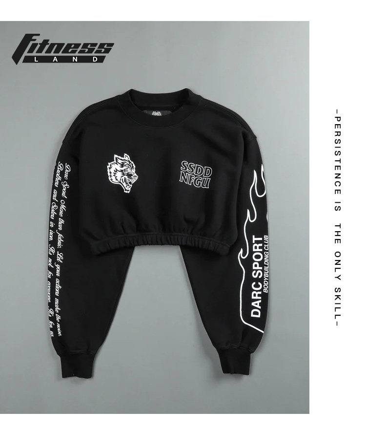 Имеется в наличии в китае DARC круглый вырез свитер краткое модель MOVE FAST "GWEN" CROPPED CREWNECK 