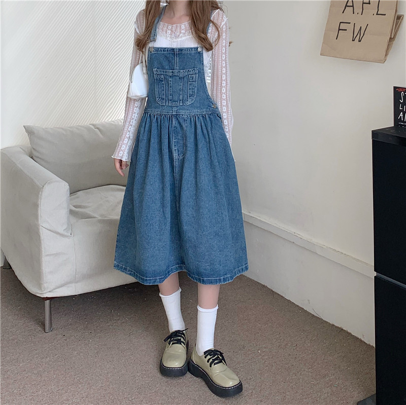 Cowboy bag dress female summer thin size fat mm reduced age cute abdomen loose and thin pork dress