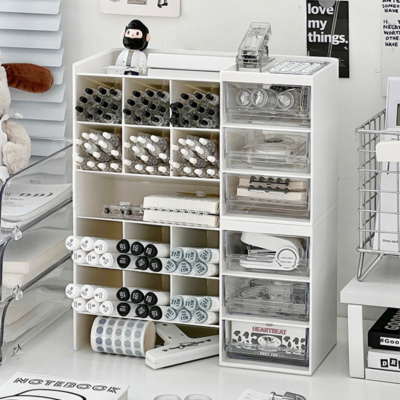 Obliquely-inserted pen holder student desktop stationery finishing desk shelf desk drawer pen bucket containing box integrated-Taobao