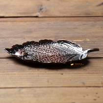 Handmade tea tray tea cup pad copper coaster tin coaster alloy coaster cup holder tea holder Kung Fu tea set tea ceremony zero match