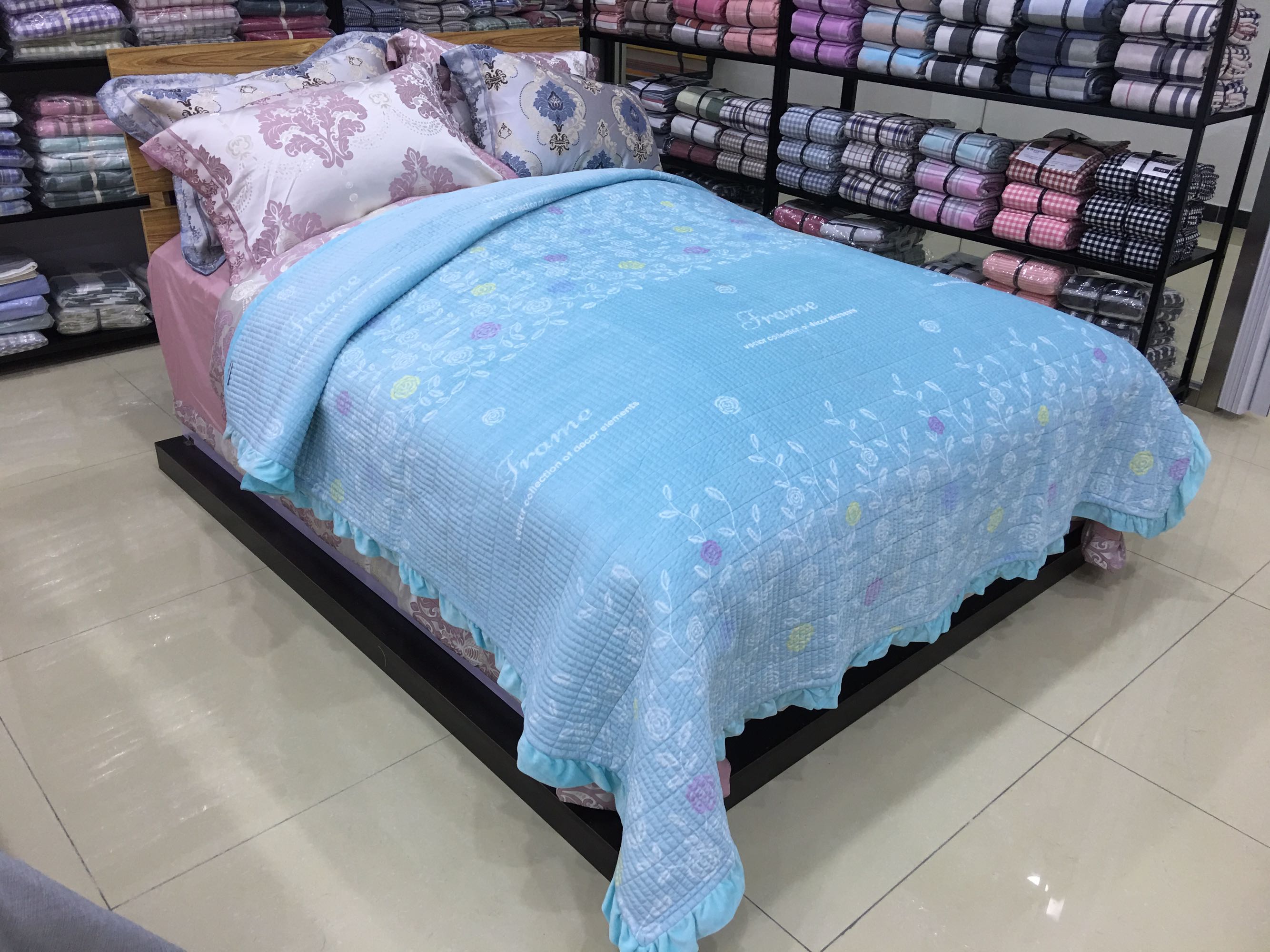 Hàn Quốc mới siêu mềm nhung chăn đôi giặt chăn hai mặt chăn bông chăn bông chăn nệm bốn mùa ren chăn ga trải nệm