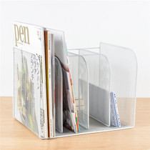Office supplies Metal one-piece four-link file rack File finishing storage rack File basket Iron mesh data basket