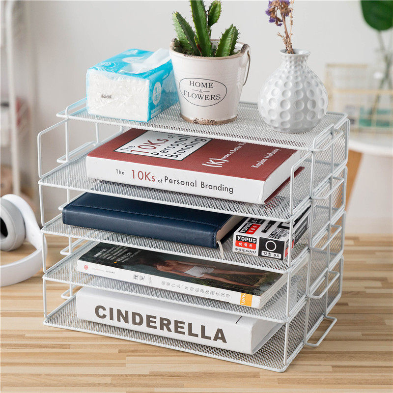 Office supplies Metal desktop multi-layer file rack Data rack A4 finishing plate storage shelf File frame storage shelf
