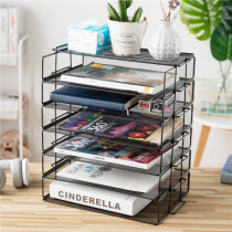 Creative office desktop multi-layer document rack Metal data rack Folder rack A4 office file storage rack
