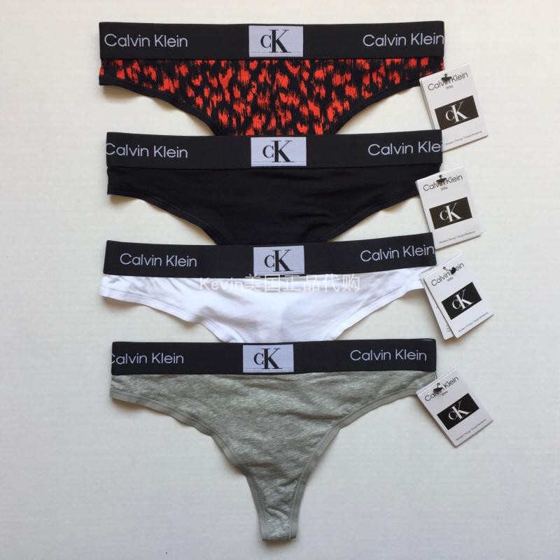 Ck Underwear American 2023 Spring and Summer New Style 1996 Series Cotton Fabric Sexy Low-Waist Thong Qf7221