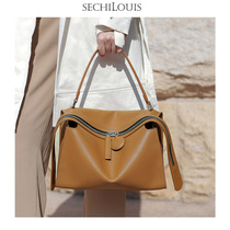 Advanced sense leather large capacity one shoulder underarm bag female 2021 new fashion commuter crossbody portable pillow bag