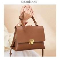 Senior sense niche leather Hand bag female 2021 New Fashion soft cowhide shoulder bag Tanabata gift for girlfriend