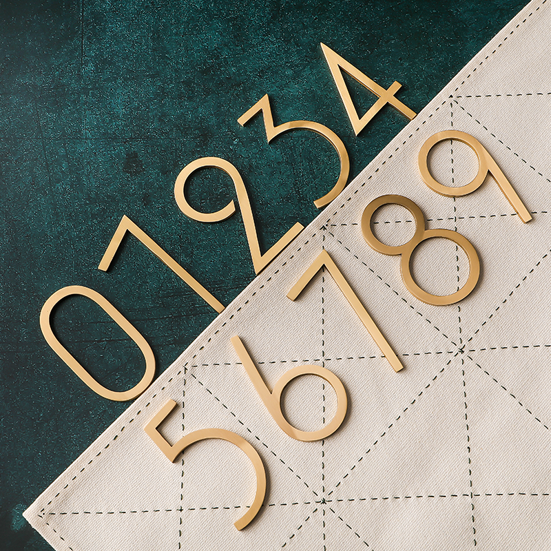 yoyo space retro nostalgic Nordic net red homestay style logo brass personalized custom house number number