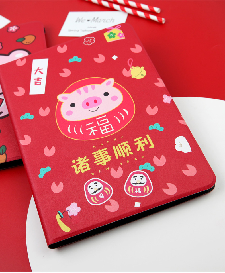 Apple 2018 vỏ iPad mới air3 hoạt hình lợn 2019 phiên bản Bao da mini4 đỏ mini 2/3 silicon chống rơi vỏ mềm Pro11 vỏ máy tính bảng 10,5 inch - Phụ kiện máy tính bảng bao da ipad gen 6