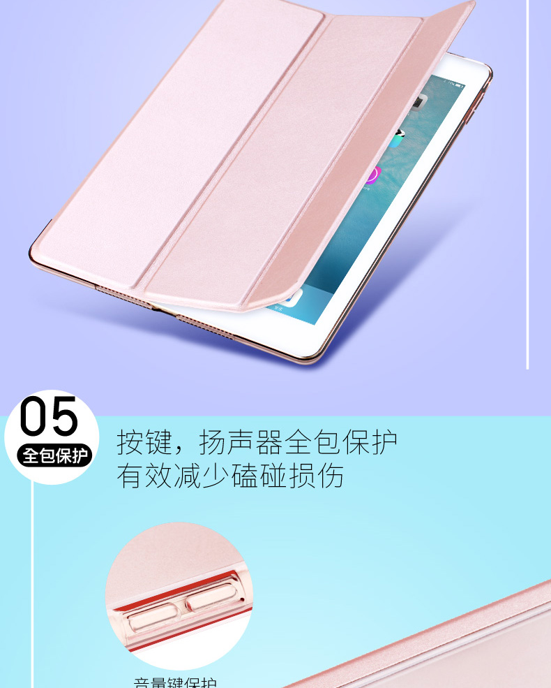 2018 mới của Apple iPad trường hợp air2 2017 mới siêu mỏng 9,7 inch tablet Pro11 5 inch vỏ da thả kháng Pro10.5 vỏ A1893 / A1822 triple - Phụ kiện máy tính bảng vỏ ipad