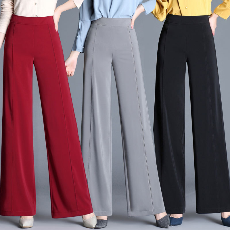 Spring and autumn dance pants women's modern national standard dance high waist and thin wide legs Latin dance pants square dancing straight trousers